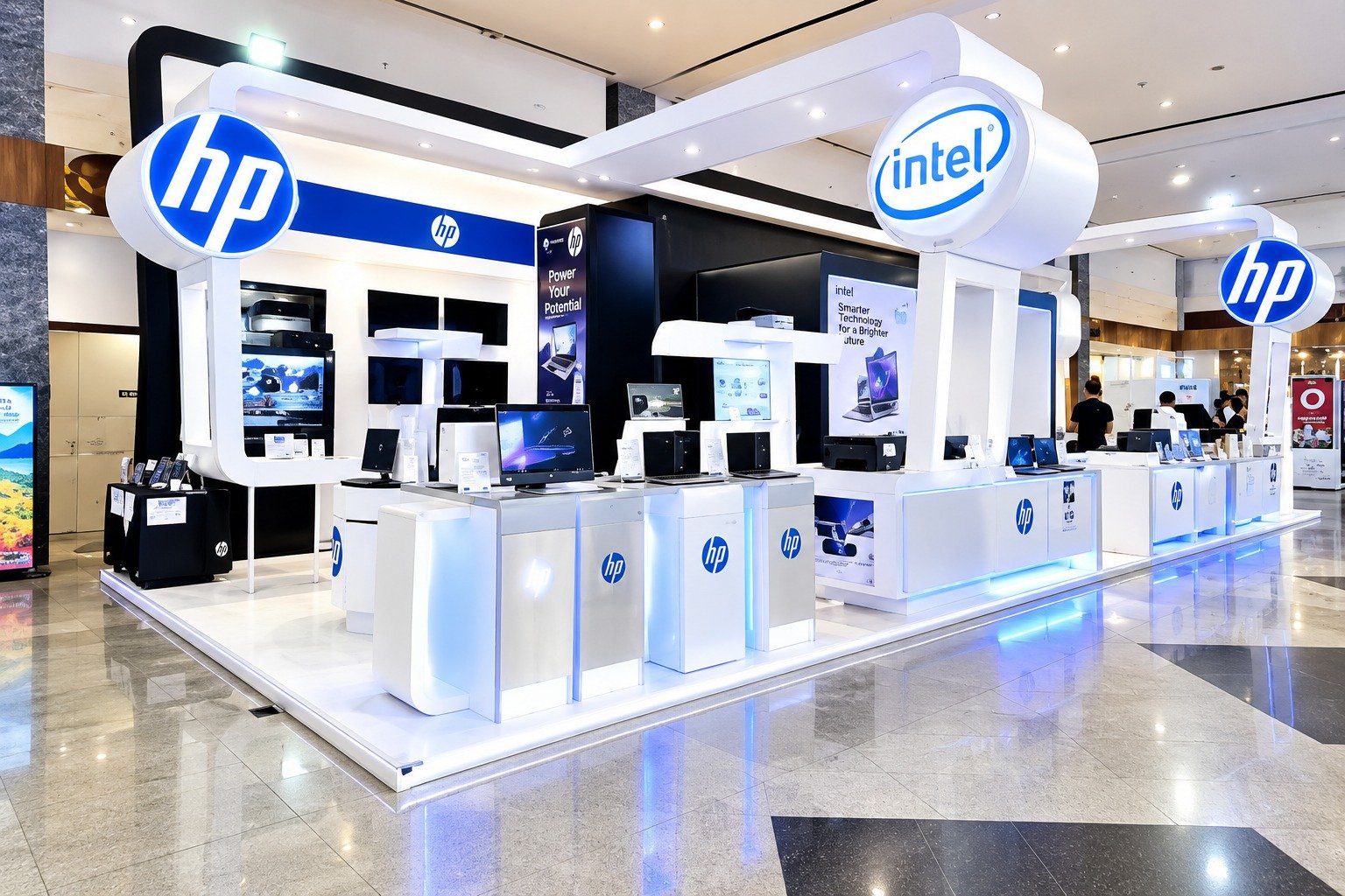 Booth pameran HP & Intel